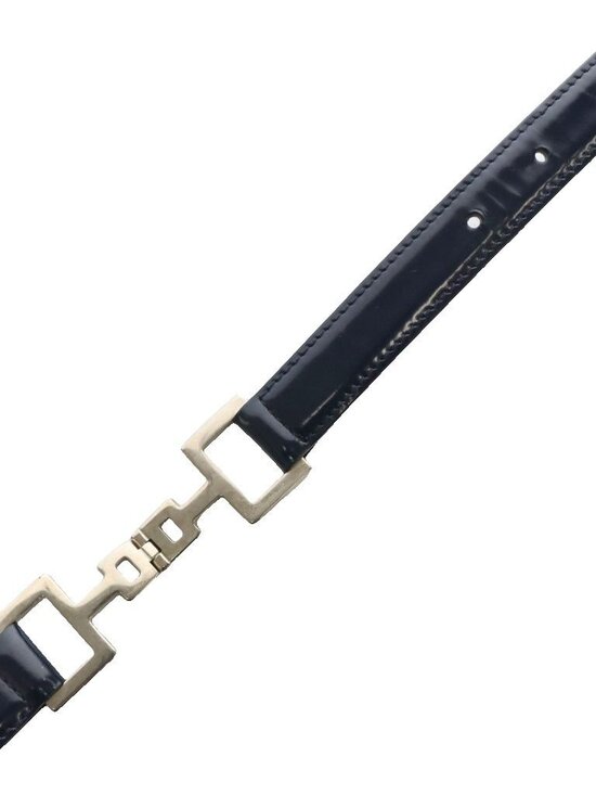 Gucci Narrow Belt Navy Silver Color SS